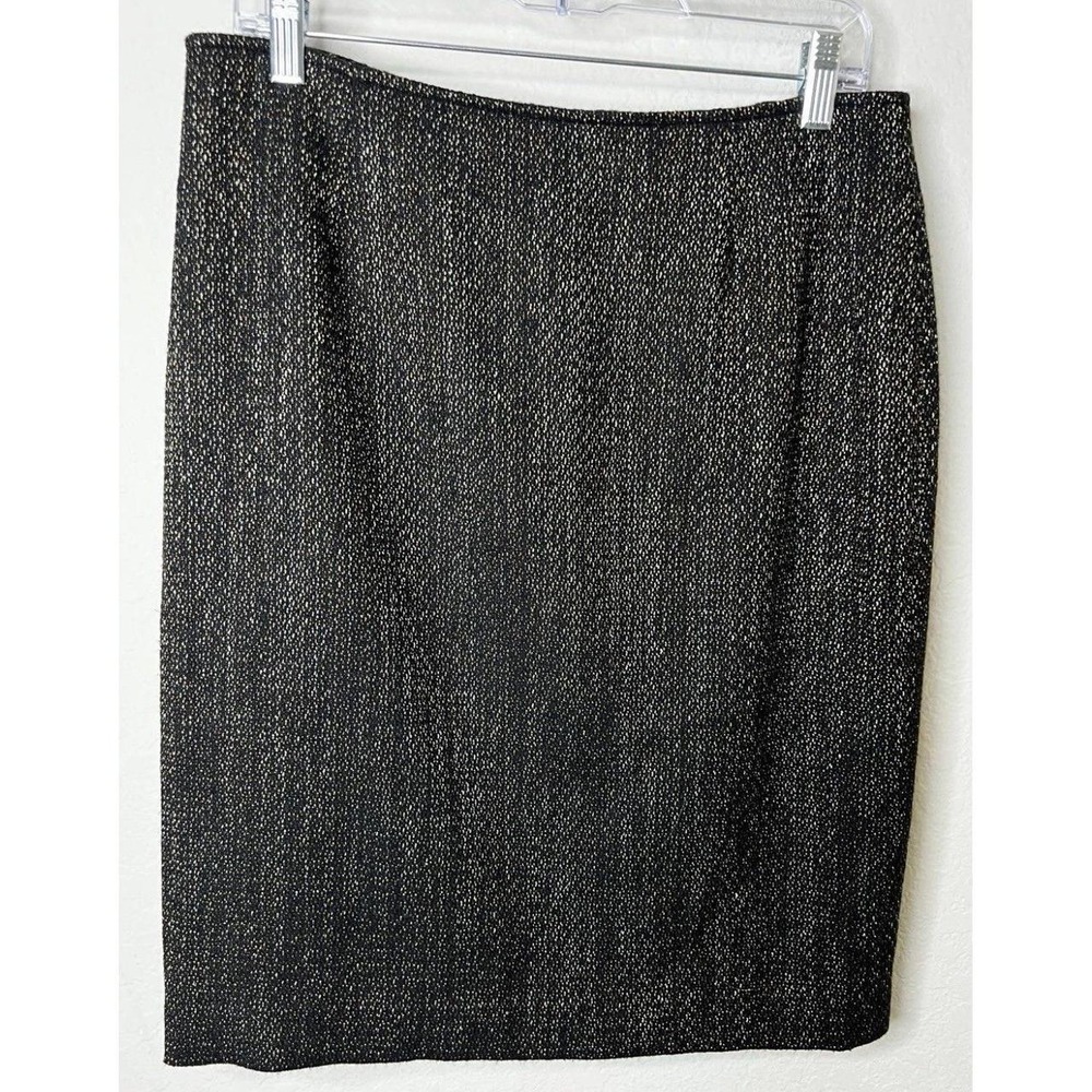 Jones New York Textured Metallic Pencil Skirt Size 8 Lined Tweed Office Workwear